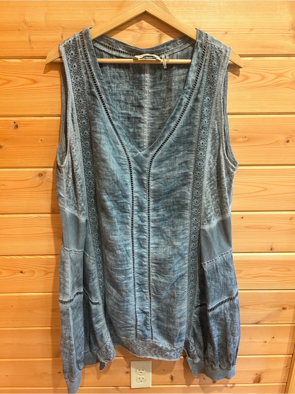 Soft Surroundings Ocean Fade Tunic, slate blue, XL